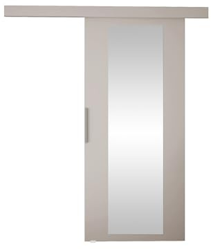 Mirjan24 Schiebetürsystem Pikano IV 70 mit Spiegel (Cashmere) | Komplettes Schiebetür-Set mit Aluminiumgriff, Bodenführung und Selbstschließsystem, links oder rechts montierbar