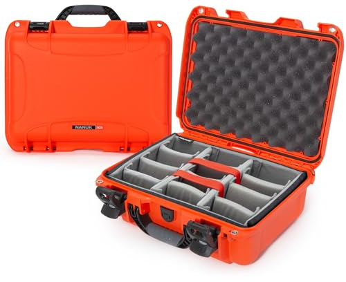Nanuk Hartschalenkoffer 920, wasserdicht, mit gepolsterten Trennwänden, Orange