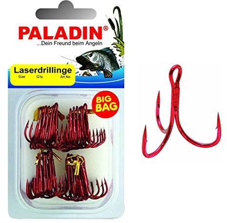 Laser Drillinge rot Drillingshaken Großpackung Haken Big Bag 15 BZW. 24 Stück, Größe:2