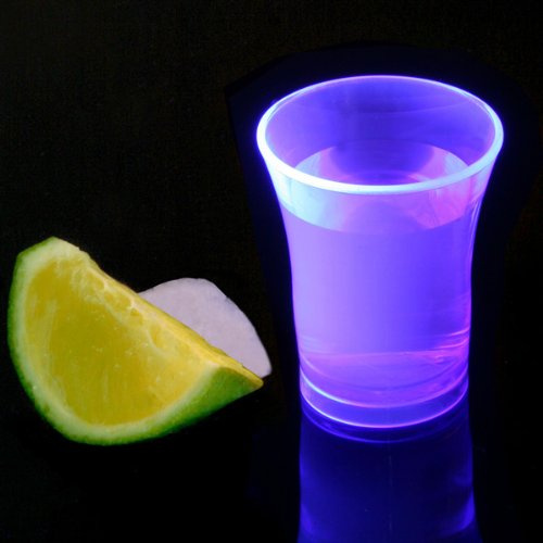 Econ Neon Purple Polystyrene Shot Glasses CE 0.9oz / 25ml - Case of 100 | Reusable Plastic Shot Glasses