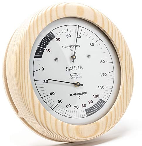 Fischer Sauna thermohygrometer, Madera, Apachi Madera, 30 x 15,5 x 30 cm