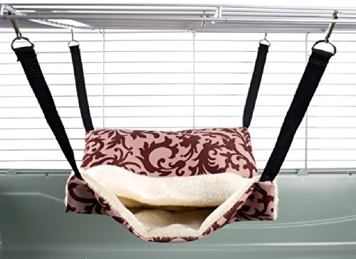 Little Friends Fluffy Lined Hammock with Pouch, Damask