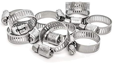 Pisces 10 Pack - 10-16mm Stainless Jubilee Clips to Fit 12.5mm Hose