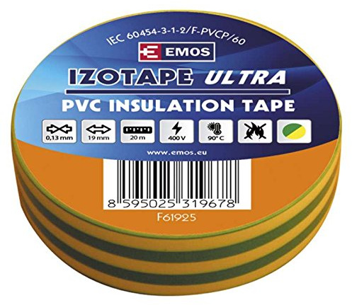 EMOS 19/20 ZEL/ZLUTA Isolierband PVC 19 mm/20M Grün/Gelb, Schwarz