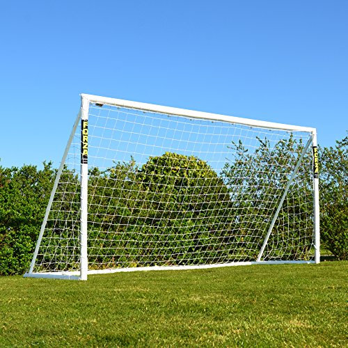 FORZA 12ft x 6ft Football Goal | All Weather uPVC Garden Goals with Quick and Easy Assembly - Optional Training Football, Target Sheet & Carry Bag (Goal, Ball, Target Sheet and Carry Bag)