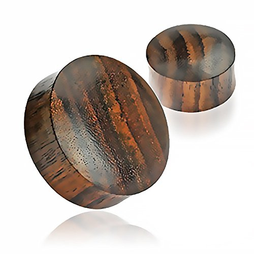 Holz Plug Ohr Flesh Tunnel Wood 3-50mm Ear Plug Sattle Fit Double Flared Organic dunkelbraun 5 mm