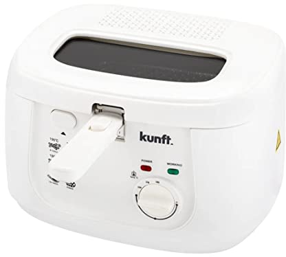 Kunt Freidora Elétrica KDF-2594, 1800 W, Capacidad de 2.5L, Janela de Visualización, Plástico, Temperatura Hasta 190ºC, Apertura Automática de La Tapa, Blanco