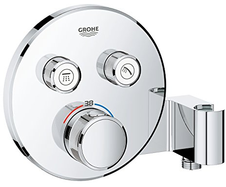 GROHE Grohtherm SmartControl Thermostat (mit 2 Absperrventilen und integriertem Brausehalter, Fertigmontageset für Rapido SmartBox (35 6)) chrom, 29120000