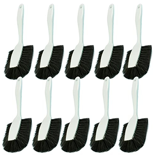 gws Spülbürste Langkopfbürste 10 Bürsten– Küchenbürste mit Schabkante – Besatz Roßhaar für Intensive Reinigung (weiß)