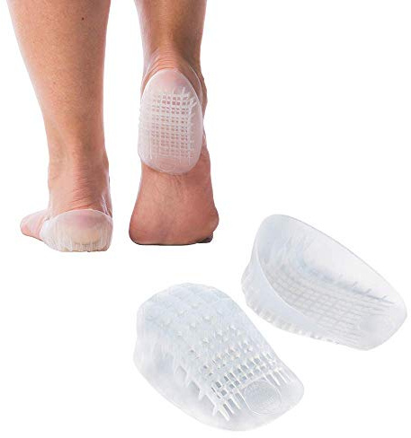 Tuli's Heavy Duty Gel Heel Cups, Cushion Insert for Shock Absorption, Plantar Fasciitis, Sever’s Disease and Heel Pain Relief, Made in USA, Regular, 2 Pairs