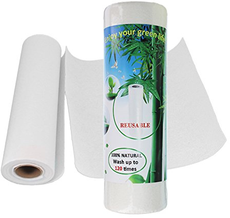 Belinlen 2 Roll-40 Sheet Washable Bamboo Paper Towels Reuseable & Machine Washable Rayon Made from Bamboo Paper Towel