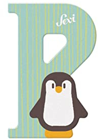 Sevi 83016 Buchstabe P Pinguin Mehrfarbig ca. 10 x 7,5 cm
