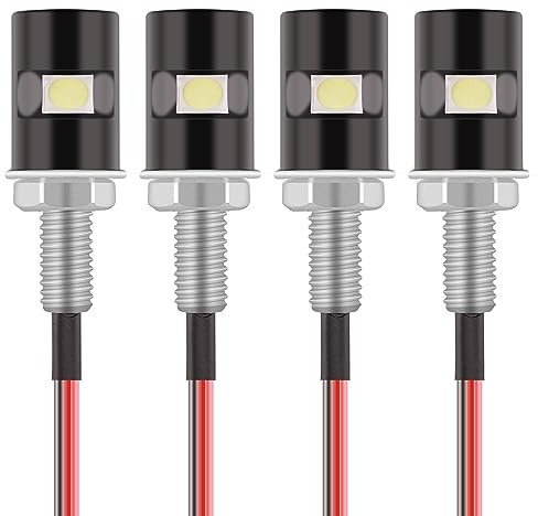 Kinstecks 4PCS License Plate Light 5050 SMD LED Bulb Screw Bolt LED Waterproof Number Plate Light for Car Motorcycle Motorbike Truck RV ATV-Cool White