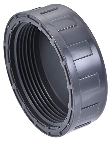 sourcing map 2PT Rohrverschraubungskappe, PVC, runder Innengewinde-Schlauchverbinder, für Garten- und Outdoor-Wasserleitungen, Grau