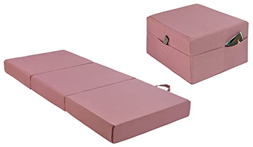 Traumnacht Gästematratze de Luxe mit hochwertiger Viscoauflage und moderner Husse, 75 x 195 x 14 cm, rosa, produziert nach deutschem Qualitätsstandard