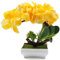 Künstliche Topfpflanze Kunstpflanze Künstlicher Bonsai-Blumen Plastik Klein Dekorative Pflanzen Bonsai, Ideal für Büro Garten Balkon Deko Tischdeko und Outdoor Dekoration, Geschenk （Gelb, 21x 20 cm）