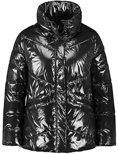 SAMOON Damen Outdoorjacke Nicht Wolle Jacke, Black, 48