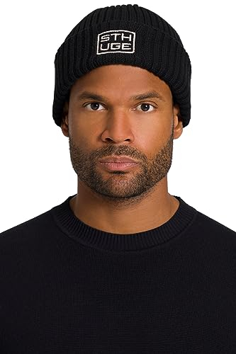 STHUGE Herren Beanie-Mütze, Black Beauty, One Size