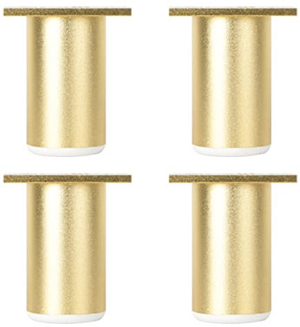 LOVEM pied doré meuble, Pieds de Canapé Réglable Ø38mm Pour Meuble Or Socles Aluminum Alloy | Finition en Anodisé Hauteur: 6-30 cm Meubles lit Vis Inclus,Lot 4 (8cm) Multicolore