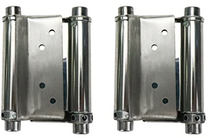 Woogim Bisagras oscilantes de puerta con resorte de doble acción resistente, de acero inoxidable de 3 pulgadas, bisagra de cierre automático para puerta de cafetería, salón, 2 unidades