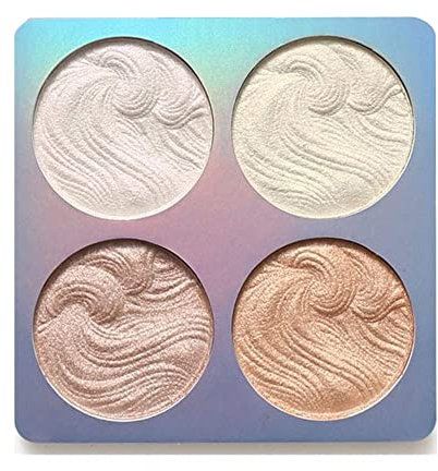 Mysense 4 Colors Shimmer Highlight Makeup Contour Palette,Shimmer Blush & Makeup Highlighter Powder Bronzer Palette,Highlighter Makeup iluminadores Illuminator,02