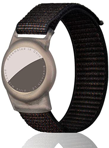 Dingfeiyu Nylon für Airtag Armband Kinder, Anti-Lost, Anti-Kratz-Schutz für die Positionierung des Bracelet für AirTag Wasserdicht (Schwarz)