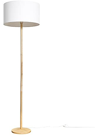 MiniSun | Single Stem Natural Wood Floor Lamp with a White Drum Shade | Floor Lamps & Torchieres, Home Décor, Improvement & Lifestyle Essential