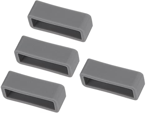 Kozelo 4pcs Montre Bande Boucle - [20 mm Largeur] Caoutchouc Montre Support pour Montre Bande Gardien Réparation Remplacement Utilisation, Profond Gris, Silicone