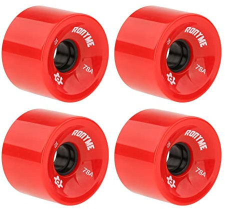 Folpus 4 Stück 70 Mm Longboard Ersatz Skateboard 78A Härte Räder Cruising Wheel ABEC Außenhülle, rot