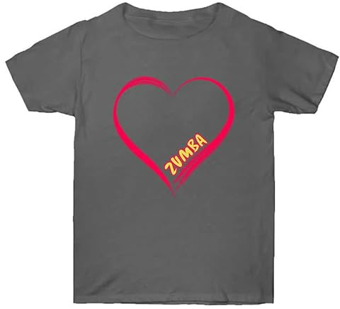 Unisex Zumba Training Wear Heart Print Rundhalsausschnitt Unisex T-Shirt Zumba Class Dance Fitness Kurzarm-Top