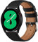 Vancle für Samsung Galaxy Watch 4 Armband 44mm 40mm Armband Leder Damen Herren,Weiches Atmungsaktives Leder Sport Ersatzarmbänder für Samsung Galaxy Watch 4 Classic 46mm 42mm(Schwarz)