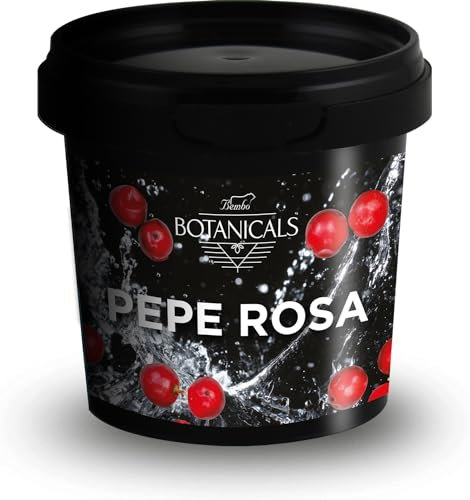 Botaniche Gin: Pepe Rosa 40g- Aroma fruttato e speziato con note floreali - Gusto leggermente piccante e dolce - Ottimo con gin, vodka, vermouth, limone e rosmarino