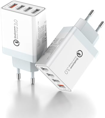33W 4 Ports USB Ladegerät Stecker, AFC Schnellladegerät Netzteil kompatibel kompatibel Samsung Galaxy A13,A52,A52S,A53,S21,S20 FE,S10,S9,S8,S7,S6 Edge, Flip3,15 14 13 12 11