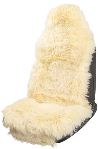 Walser Premium Lammfell Sitzauflage Marla - 100% Autositz Mit 5cm Wollhöhe, Sitzschoner, Schonbezug Fell Beige
