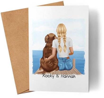 Kiddle-Design Personalisierte Hundemama Karte | Grußkartek für Stolze Hundebesitzerin | Für Hundeliebhaber Dog Dad mit Haustier | Mit Name & Spruch