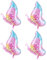 Schmetterlings Folienballon, 4 Stk Schmetterling Deko Geburtstag Luftballons Rosa, Schmetterlinge Deko Geburtstag Mädchen Luftballon, Folienballons für Schmetterling Thema Party Geburtstag Baby Shower