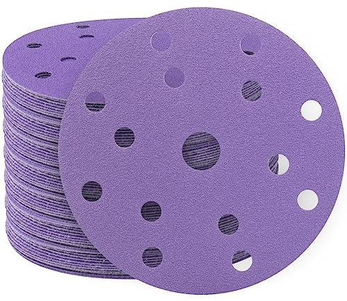 Schleifpapier 150mm Klett 100 STÜCKE 400 Gemischte Körnung Sortiertes Schleifscheiben Hook & Loop Exzenter Schleifscheiben für Exzenterschleifer