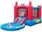 GYMAX Kids Bouncy Castle, Inflatable Jumping House with Slide, Round Ball Pit Pool, 30 Ocean Balls & Carry Bag, Red Crab Themed Children Bounce Playhouse for Outdoor Indoor