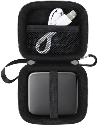 Lacdo Hard Drive Carrying Case for W D 1TB 2TB Elements SE Portable SSD USB 3.0 External Solid State Drives EVA Shockproof Water Repellent Protective Storage Travel Bag, Black+Black