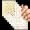 Heart Nail Stickers, 8 Sheet 3D Hearts Star Flower Gold Nail Art Stickers Self-Adhesive Nail Decals Valentine's Day Nail Art Decorations Accessories