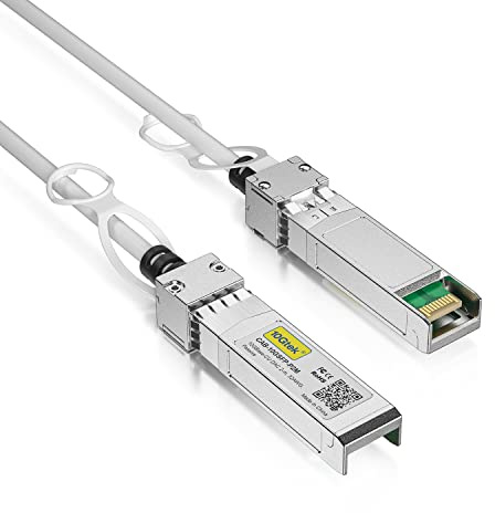 [White] Colored 10G SFP+ DAC Cable - 32AWG Twinax SFP Cable for Cisco SFP-H10GB-CU0.5M, Ubiquiti UniFi, D-Link, Supermicro, Netgear, Mikrotik, Fortinet, 0.5-Meter(1.6ft)