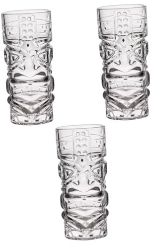 TOPBATHY 3 Pz Bicchiere da Vino Hawaiano Tazze da tè Bicchieri d'Acqua Bicchieri Trasparenti Tazza di caffè Piattino Termico Tazze da Festa Tazza di Frullato Chiaro Senza