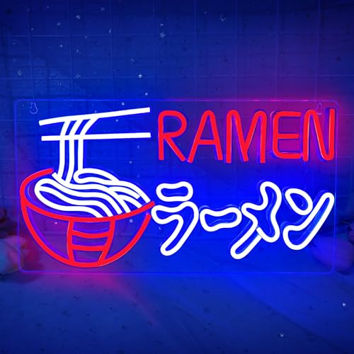 Japanese Ramen Neon Schild LED Neonlicht Schilder für Wanddekoration | USB-betrieben Ramen NeonSign für Restaurant Geschäft Küche Zuhause Bar Café Esszimmer Weihnachten