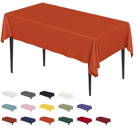 Artoid Mode Nappe anti-taches - Aspect lin - Rectangulaire - 140 x 220 cm - Lavable - Pour cuisine, jardin, vacances, décoration de fête, orange