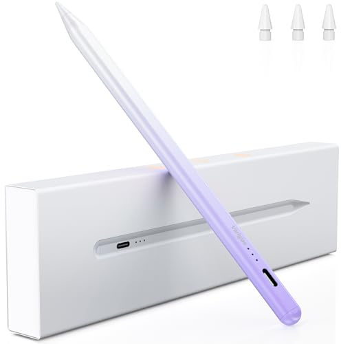 Stift für iPad 2018-2025-2 Schnellladung, Neigungs sensitivität und Palm Rejection-Stylus für Apple Pencil mit iPad 11/10/9/8/7/6/A16, Pro M5/3/4/5/6/M4, Air 3/4/5/M2/M3, Mini 5/6 -Gradient Purple