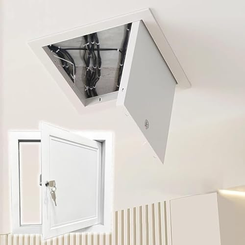 Attic Loft Ceiling Hatch Lock White, 10 12 14 16 18 20 22 24 26 28 30 In Plumbing Access Panel, Drywall Inspection Hatch Electrical Panel Cover(20x28in(508x711mm))