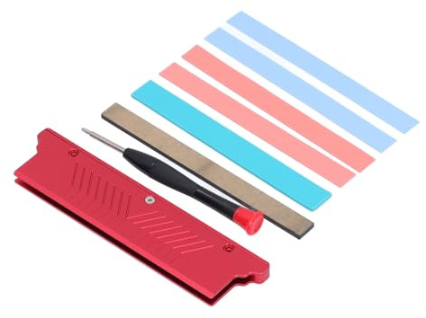 ASHATA Memory Kühlkörper, Zweiseitiger Speicher RAM -Kühler -Staubsicherheit für DDR1 DDR2 DDR3 DDR4 ECC (Rot)