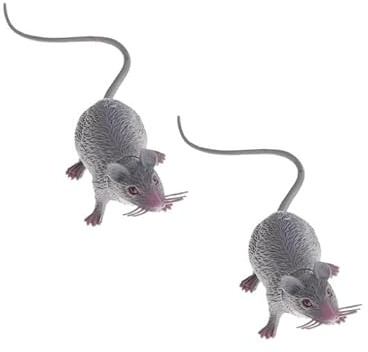 2 Stück Kunststoff Halloween Ratte, realistische gefälschte Maus für Party-Dekorationen, gruselige Prank-Requisiten, gruseliger Aprilscherz-Trick, lebensechte Mäuse-Figuren für Party und