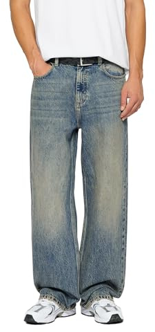Vince Baggy Fit Jeans Clay Blue Jeans Herren 5 Pocket Style Mit Knopf- und Reißverschluss 100% Baumwolle, Farbe:Clay Blue, Hosengröße:W34 L32