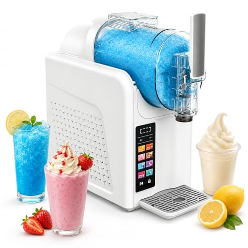 Máquina de Granizado Heladera, 7-en-1 Máquina de Helado Suave y Bebidas Frías con Pantalla Táctil, 68oz Autolimpiante, 7 Programas Preestablecidos + Modo Personalizado White